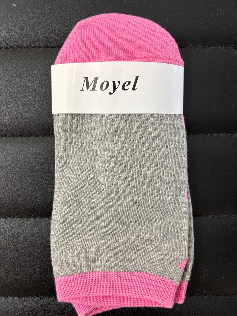 Pink & Gray 'Bring Me Some Wine' Ankle Socks